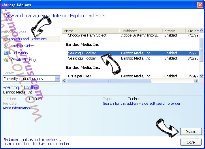 Search With Incognito IE toolbars and extensions