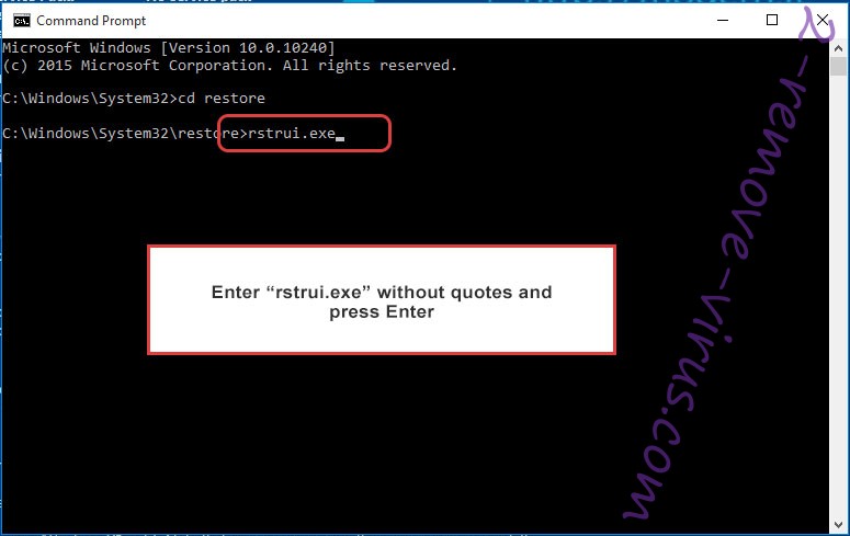 Delete .HaCk ransomware - command prompt restore execute