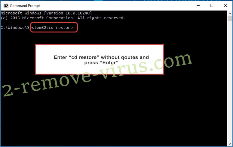 Uninstall .HaCk ransomware - command prompt restore