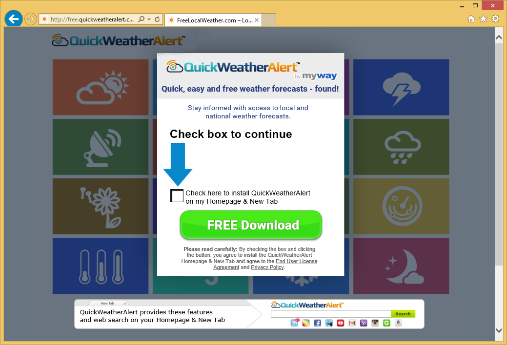 Poista QuickWeatherAlert Toolbar