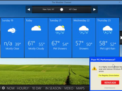 Poista Weather Update Toolbar