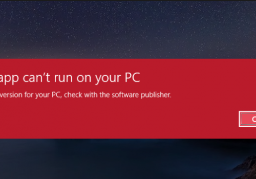 This app can’t run on your PC