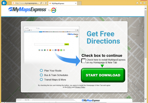 Poista MyMapsExpress Toolbar