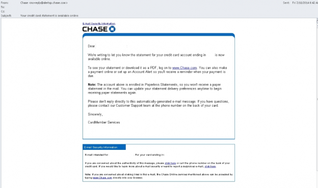 JPMorgan Chase Email Virus