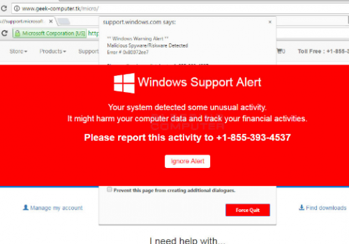 “MS-Windows Support Alert” scam Eltávolítása