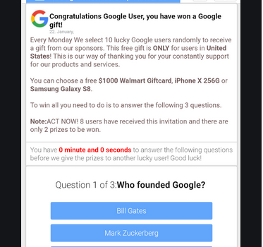 Google Forms Email Scam Leírás