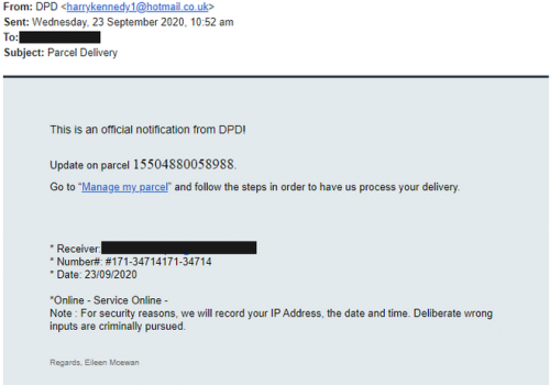 DPD Delivery Email Virus – Hogyan lehet felismerni