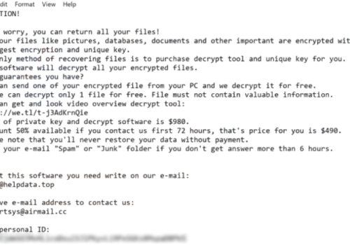 Αφαιρώ Fdcv Ransomware