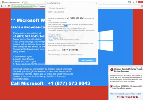 Entfernen Microsoft Warning Alert tech-support scam