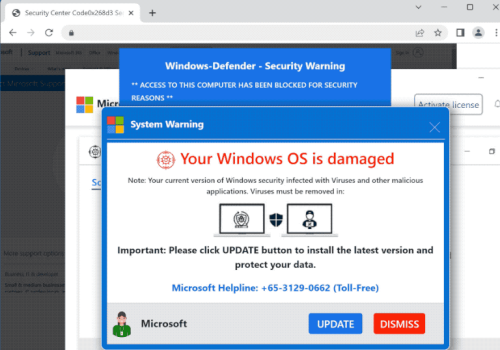 Was ist “” Your Windows OS Is Damaged technischer Support Betrug