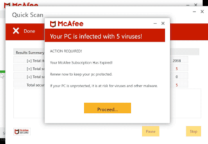 Remove “mcafee – Your Pc Is Infected With 5 Viruses!” Scam Pop-up