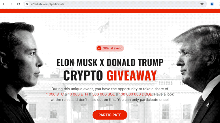 Mi az Elon Musk X Donald Trump Crypto Giveaway átverés