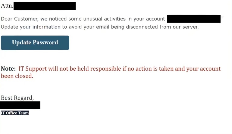 Co je to e-mail “ Unusual Activities In Your Account „