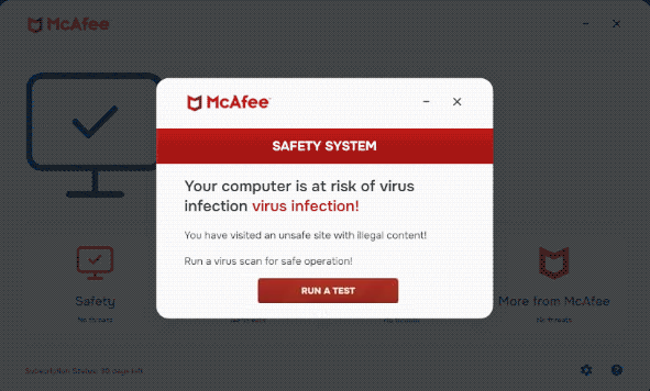 Távolítsa el “McAfee – Computer Is At Risk Of Virus Infection” a hamis vírusriasztást