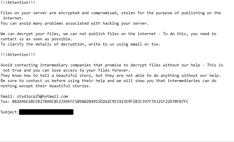 Odstranit Scp ransomware